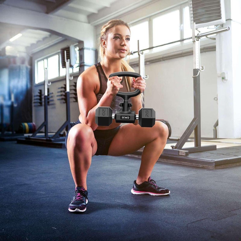SEWD Convert Dumbbells into Kettlebell by – Adjustable Weights & Up to 220LB Capacity Kettlebell Handle for Weight Lifting, 90-Degree Rotating Handle, Compatible with Dumbbells (max 1.5" handle diameter, min 4.5" handle length） - Image 5